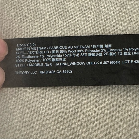 THEORY Jatinn Shift Dress Wool Blend Short Sleeve Plaid Size 10 - Picture 11 of 16